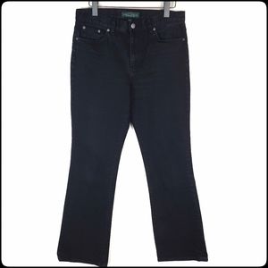LAUREN RALPH LAUREN Women's Black Wash Classic Bootcut Stretchy Jeans Size: 10